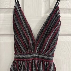 Entro Black, silver and pink Glitter Dress Gown